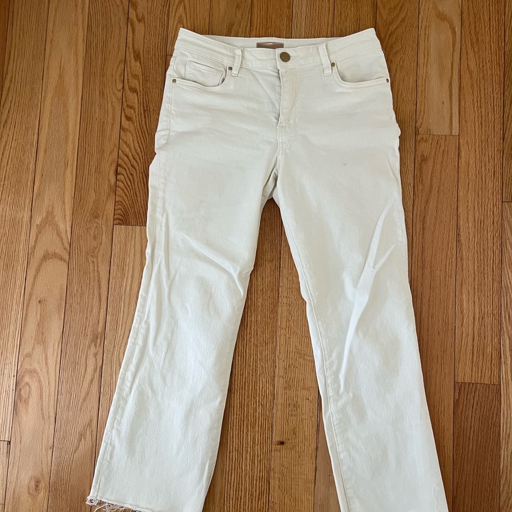 Kut from the Kloth Women's Cream Straight Leg Jeans